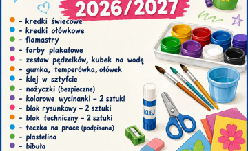 WYPRAWKA  DLA  GRUPY „ 0”  NA   ROK  SZKOLNY   2026/2027 